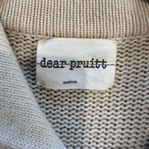 Dear Pruitt Anthropologie Cashmere Sweater Coat - Cream Double Breasted - Picture 3 of 8